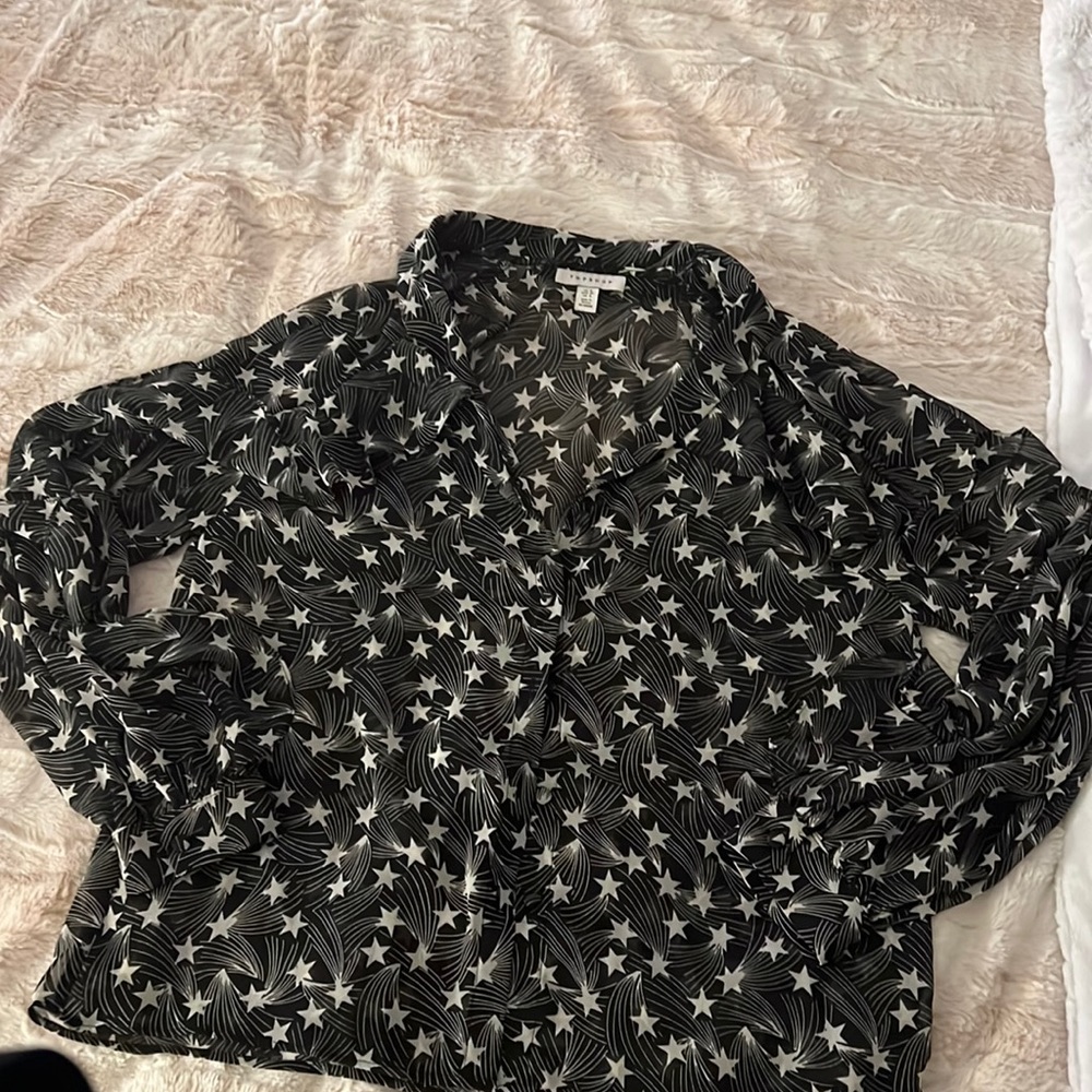 Topshop size 4 blouse star print